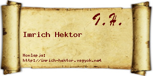 Imrich Hektor névjegykártya